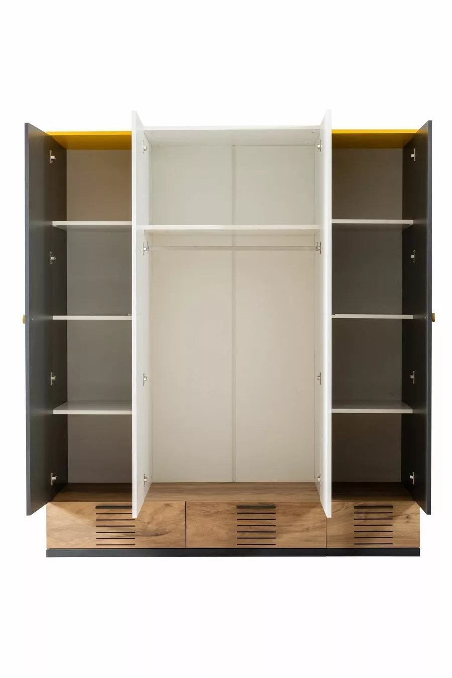 Chambre Jeune Relax - Armoire 4 Portes, Lit, Table de Chevet