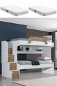 Lits superposés, Lot de 2 lits superposés Inci - Noyer 2 Matelas Comfort