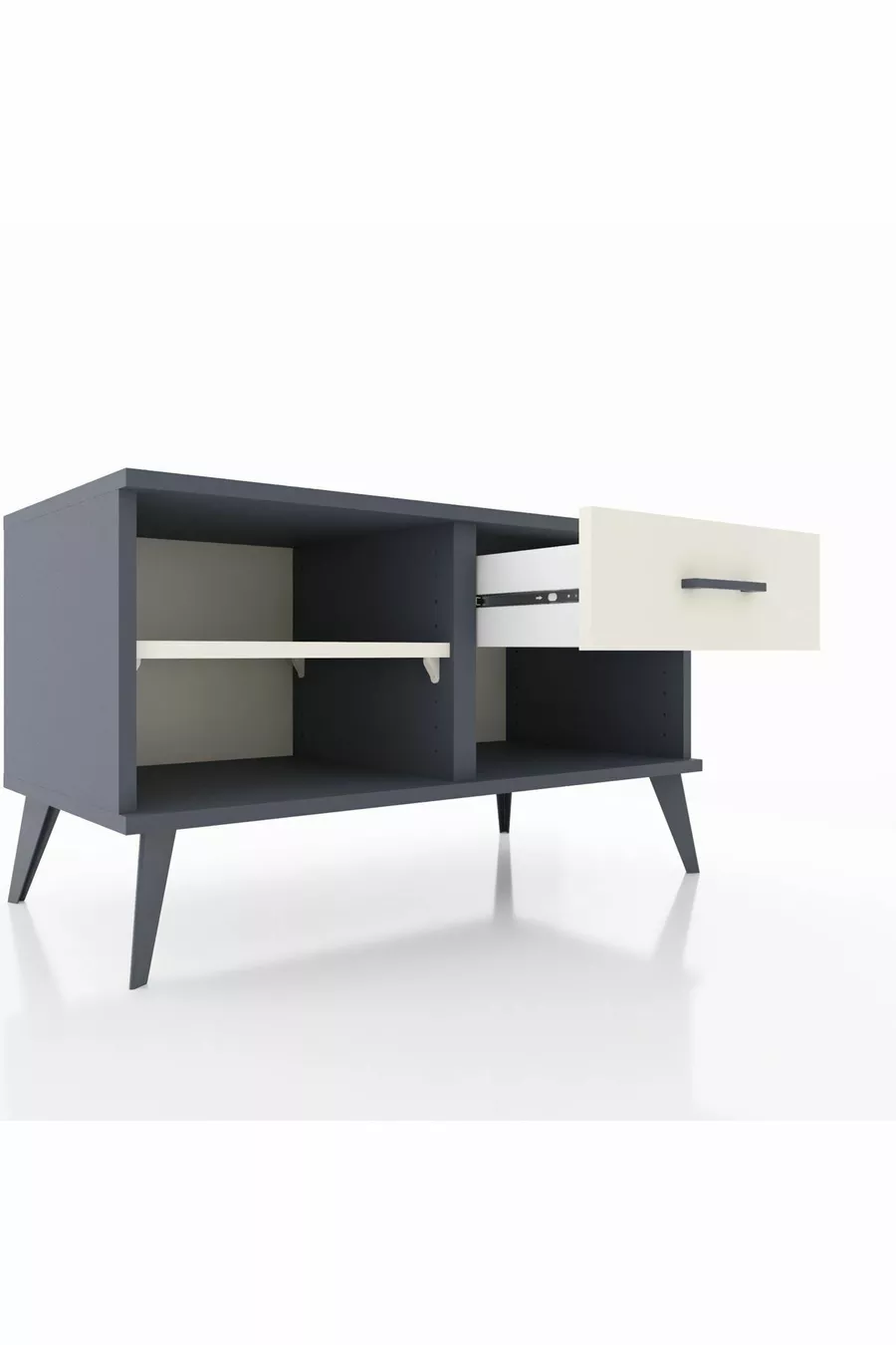 Commode Hyperion à une étagère et un tiroir, anthracite-pierre de lune