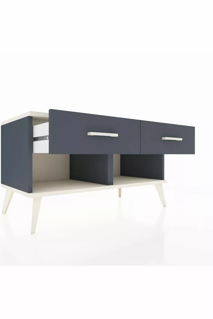 Commode Hyperion 2 tiroirs Anthracite-Pierre de Lune/Anthracite
