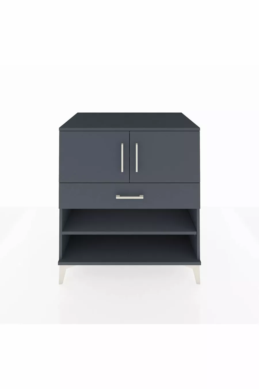 Commode Kronos avec 3 étagères, 1 tiroir et 2 portes, Anthracite-Anthracite