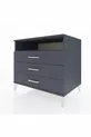 Commode Kronos à une étagère et trois tiroirs Anthracite-Anthracite