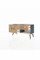 Commode Arges 2 tiroirs Anthracite-Gris pierre / Pin