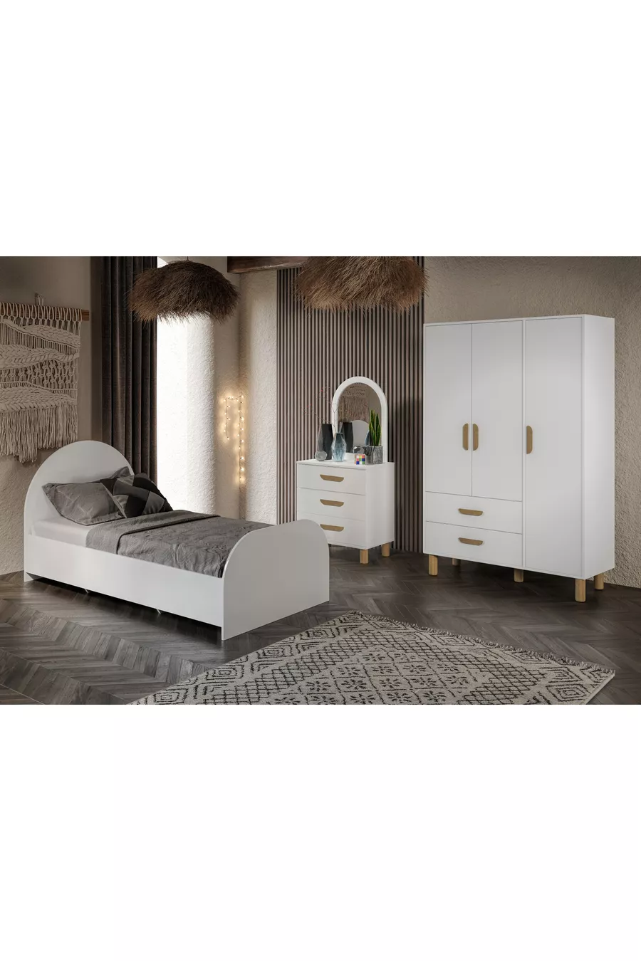 Ensemble de chambre d'enfant Bohème entièrement en MDF