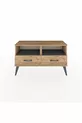 Commode Arges 2 étagères 2 tiroirs Pin-Anthracite/Pin