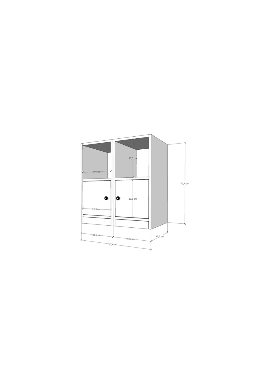 Commode avec étagères et placard blanche Cm -ç