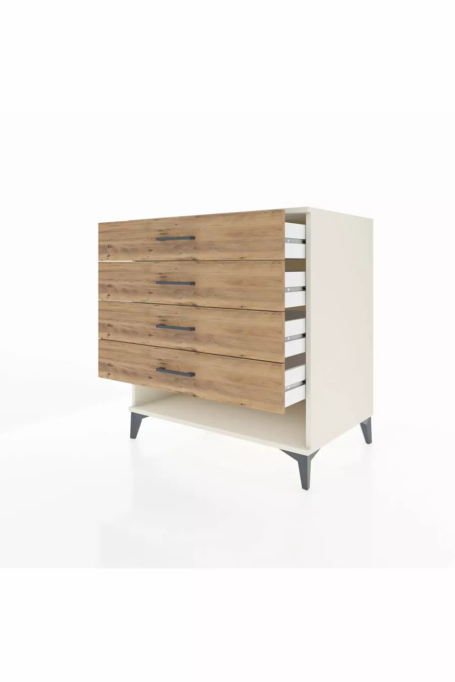 Commode Kronos 4 tiroirs Pierre de lune-Pin