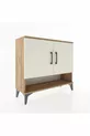Commode Arges 2 étagères 2 portes Pin-Pierre d'Agate