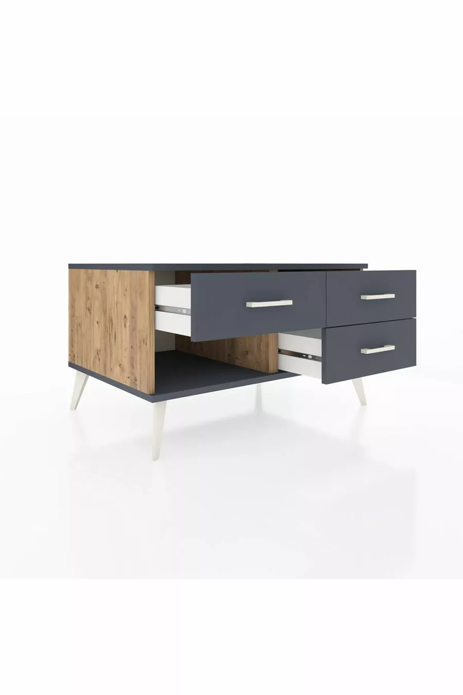 Commode Kronos à 3 tiroirs Pin-Anthracite
