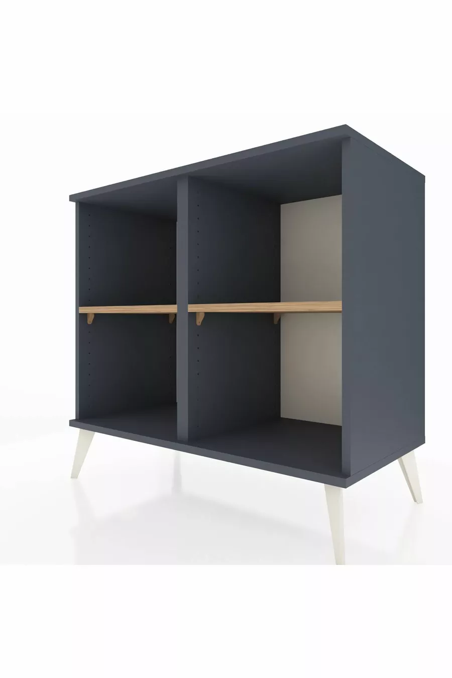 Commode Hyperion 2 étagères Anthracite-Anthracite/Sapin