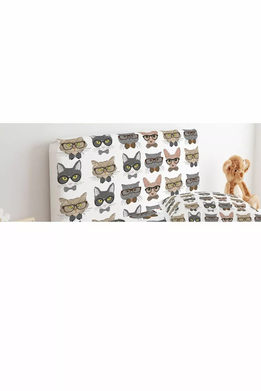 Housse de tête de lit Chats avec nœud papillon