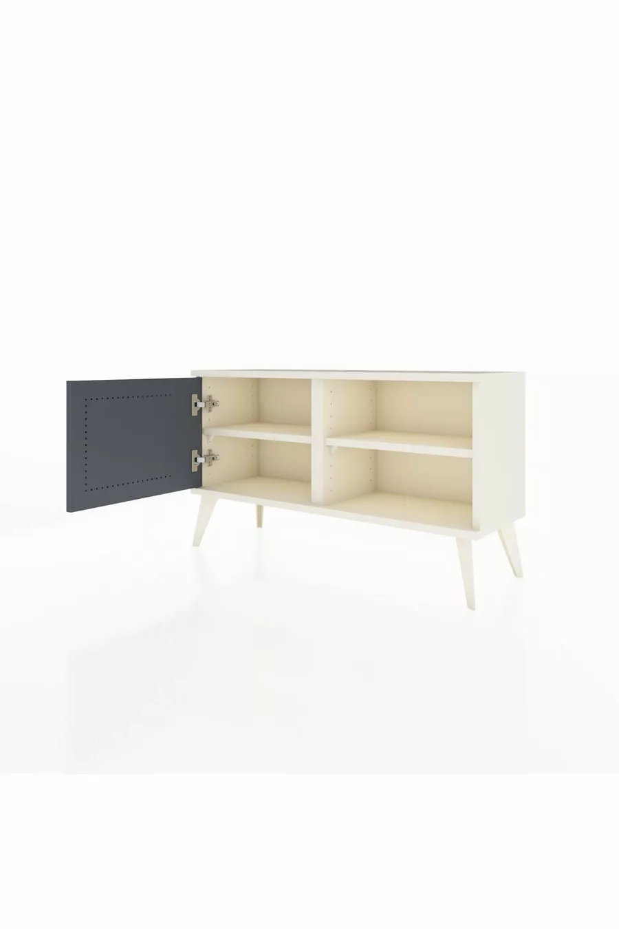 Commode Arges avec 2 étagères et une porte Pierre de lune-Anthracite/Pierre de lune