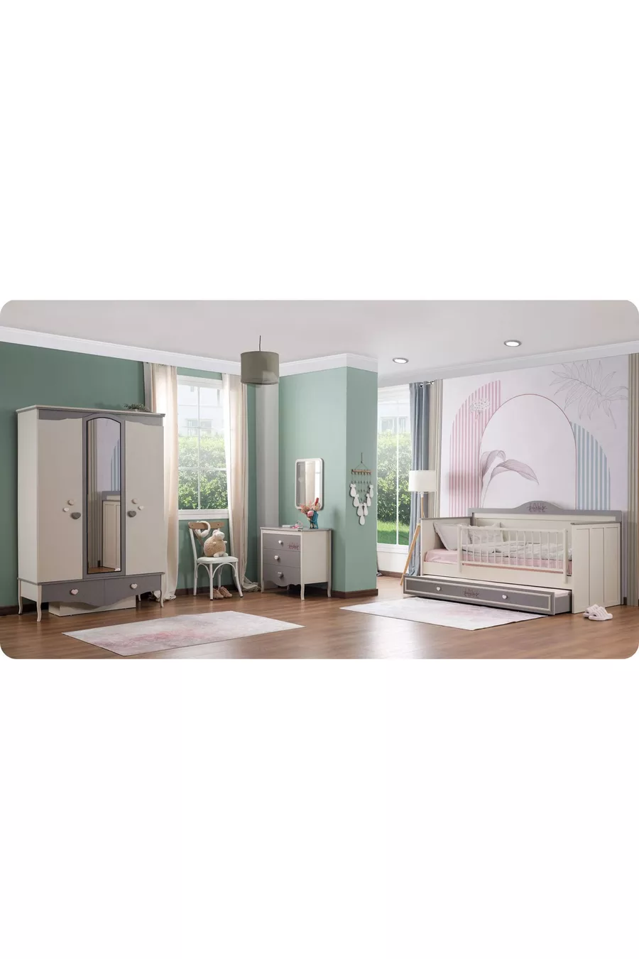 Chambre d'enfant Juliet (Armoire 3 portes + * Montessori + Commode)