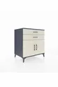 Commode Kronos avec une étagère, 2 tiroirs et 2 portes, anthracite-pierre de lune