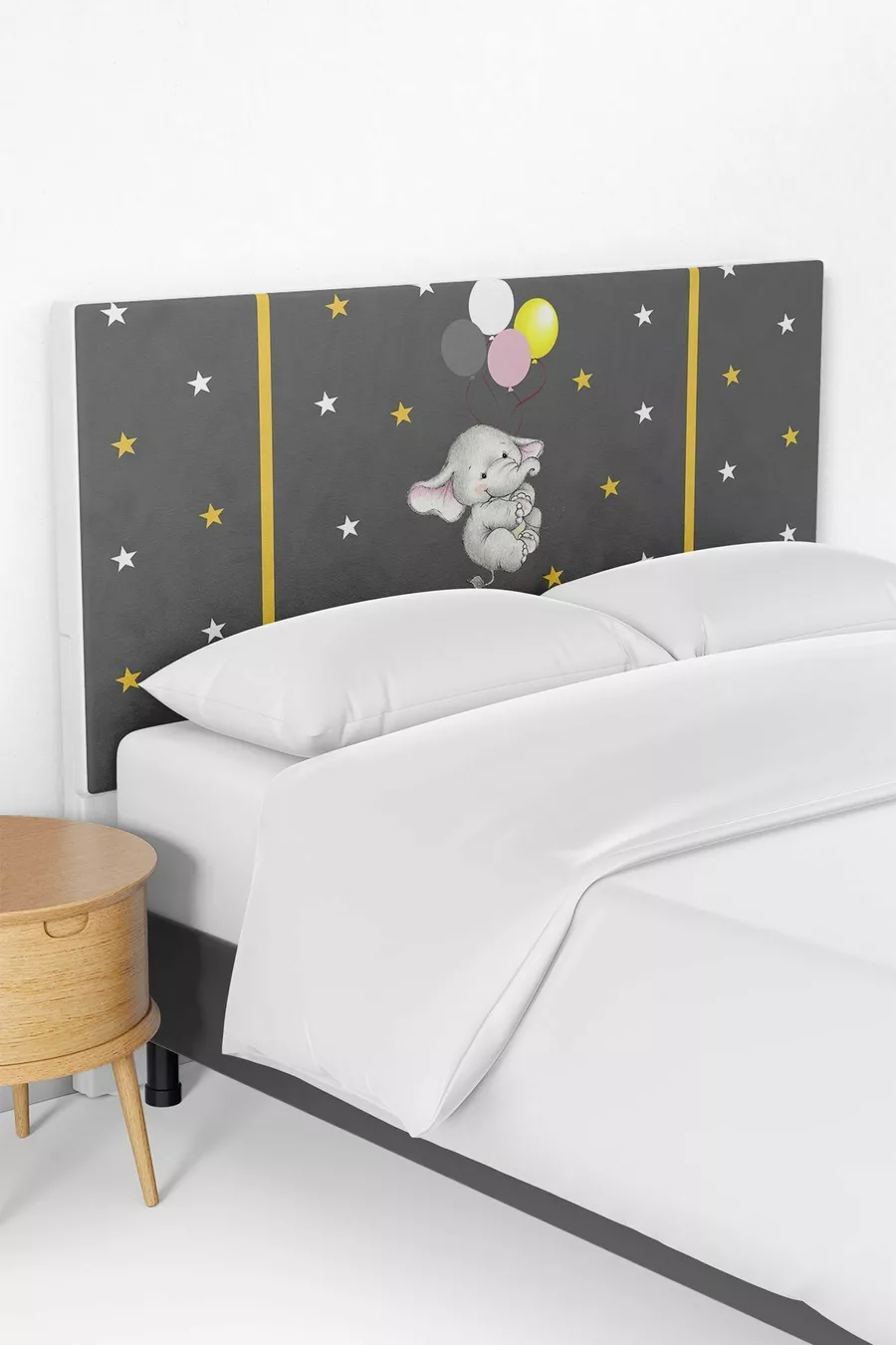 Housse de tête de lit avec motif éléphant à pois