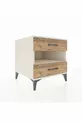 Table de chevet Kronos avec une étagère et 2 tiroirs, Aïtos-Pin