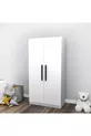 Chambre Jeune Akser Ensemble 4 pièces – Blanc (Bureau, Lit, Armoire, Étagère murale)