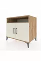 Commode Kronos 2 étagères 2 portes Pin-Pierre de Lune