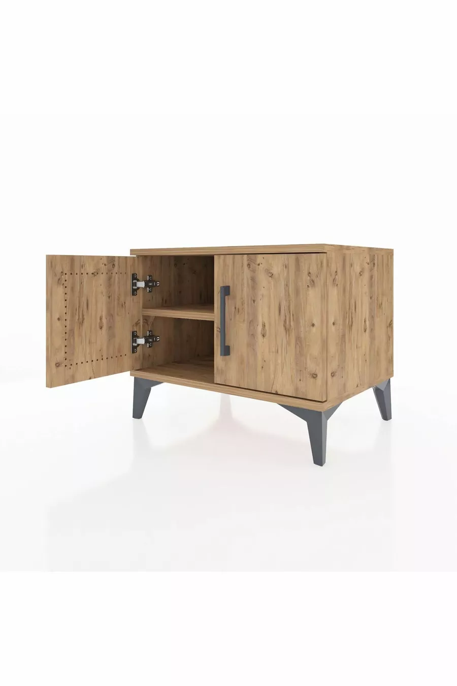 Commode Hyperion avec une étagère et 2 portes, Pin-Pin