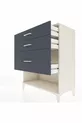 Commode Hyperion 3 tiroirs Pierre de lune-Anthracite