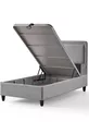 Ensemble 3 pièces Melisa : Sommier coffre une place + Matelas viscoélastique orthopédique antibactérien complet + Tête de lit