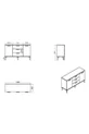 Armoire Polyvalente Almata, Console Moderne, Meuble de Cuisine, Commode