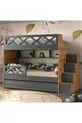 Lits superposés Mars avec tiroirs, anthracite & bois, support en acier, revêtement en membrane, 100% MDF