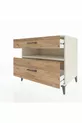Commode Kronos avec une étagère et 2 tiroirs, Pierre de Lune-Pin