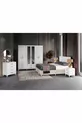 Ensemble de chambre à coucher complet en MDF blanc avec 6 portes, montage gratuit