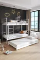 Lit superposé Trend avec couchette, compatible pour 3 personnes, lit en métal blanc