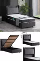 Ensemble Lit Double Zagreb, Tête de Lit et Sommier Simple, Anthracite