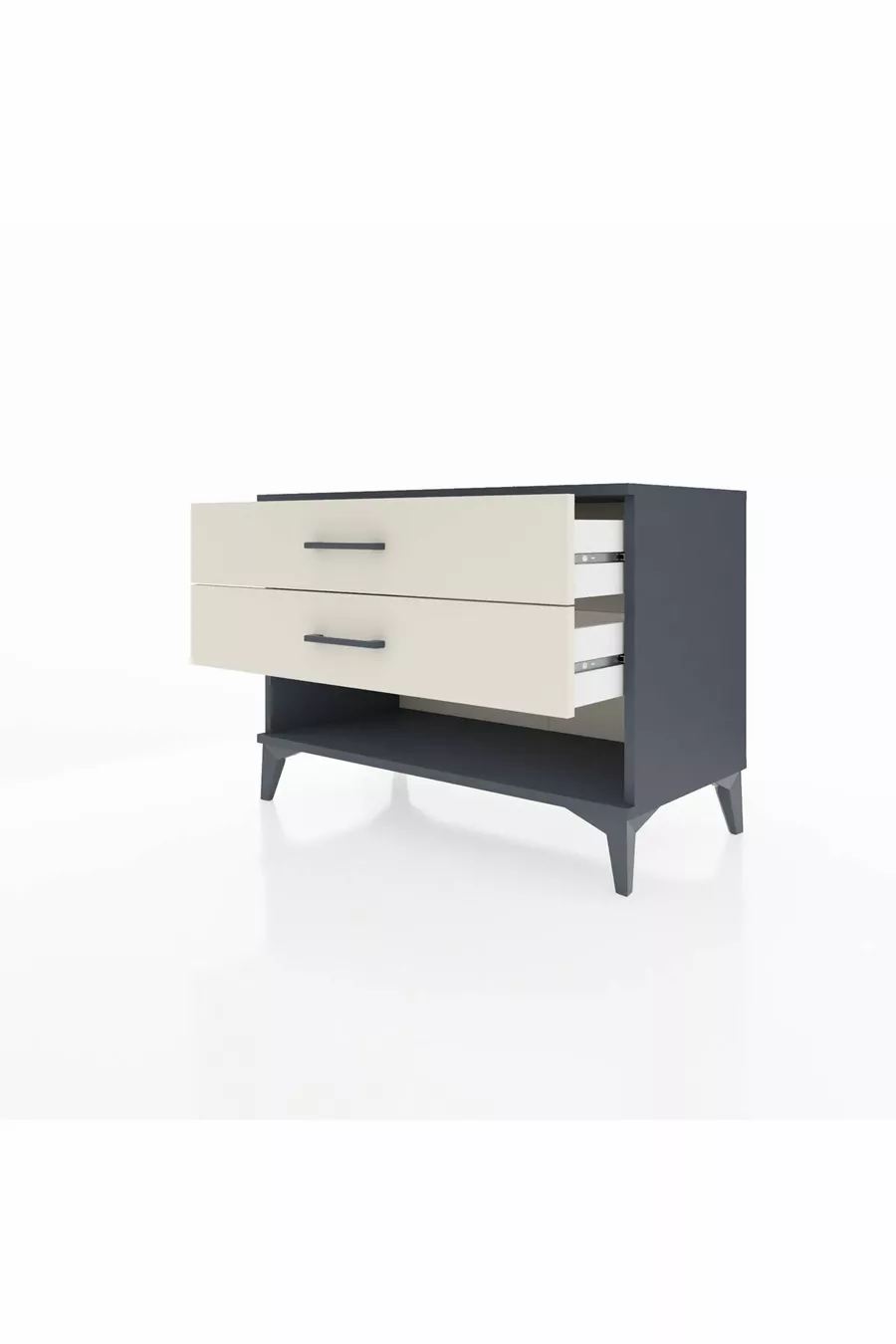 Commode Hyperion 2 tiroirs Anthracite-Pierres de lune