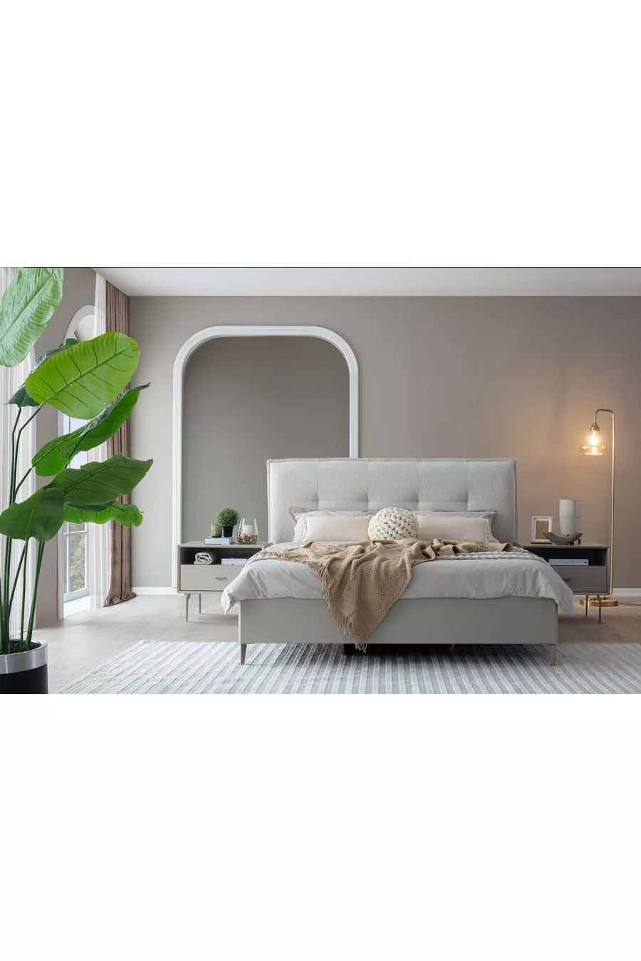 ENSEMBLE DE CHAMBRE À COUCHER PANDOR NOX, CRÈME