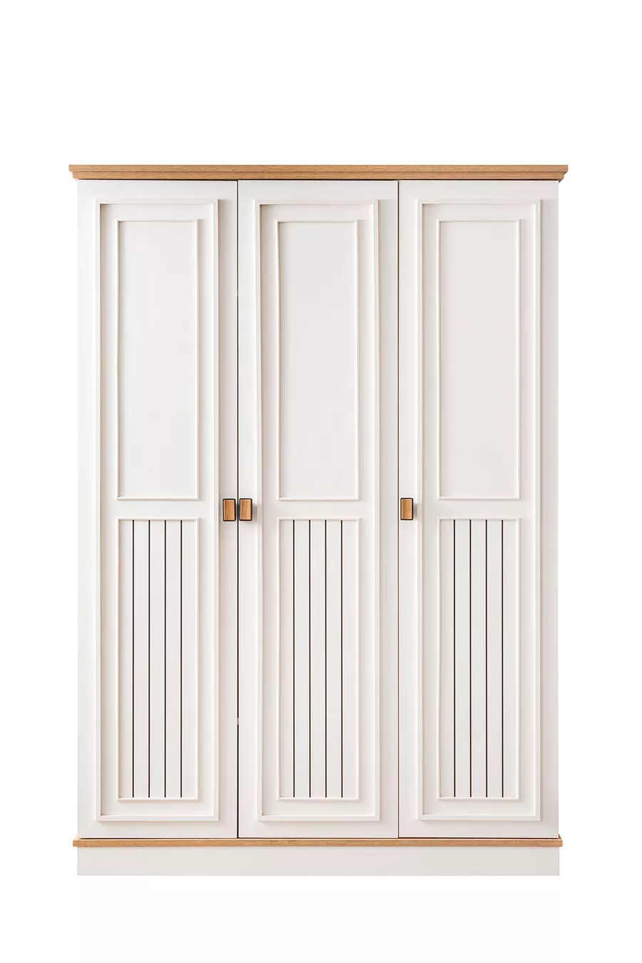Ensemble de chambre Zenit, lit coffre avec barrière pour bébé Zenit, armoire à 3 portes, commode