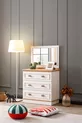 Ensemble de chambre Zenit, lit coffre avec barrière pour bébé Zenit, armoire à 3 portes, commode