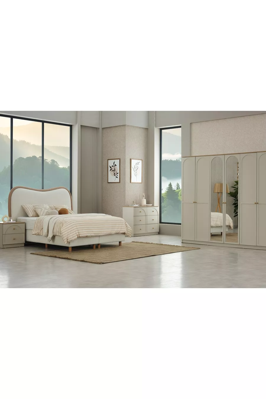 ENSEMBLE DE CHAMBRE À COUCHER CAPRA BOHÈME, 6 PORTES