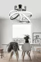 Suspension LED plafonnier moderne en métal chromé modèle Vino Riserva pour salon, cuisine, séjour, chambre à coucher