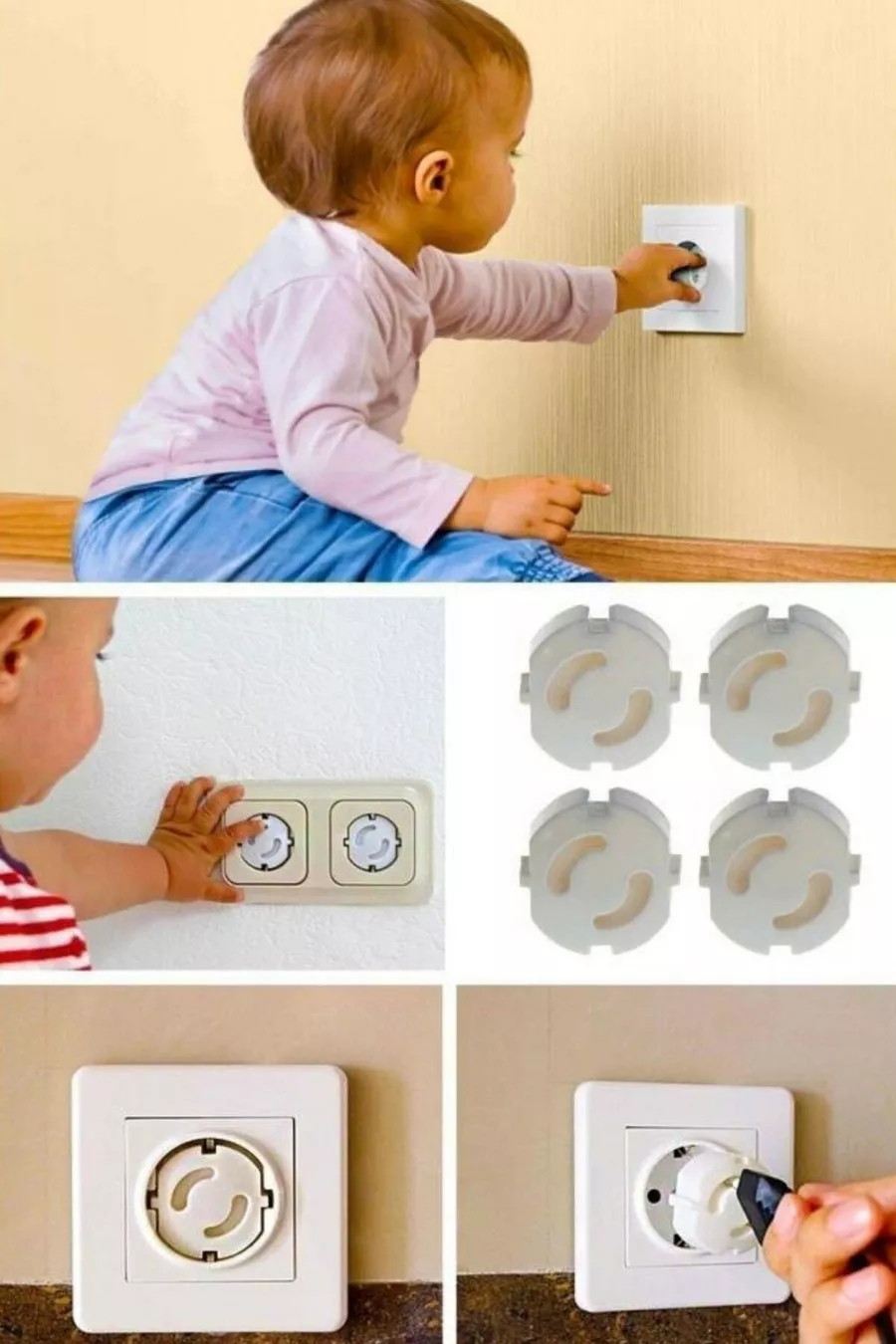 Ensemble de sécurité pour enfants et bébés,  serrures de tiroir, 4 protections d'angle, 6 protections de prise