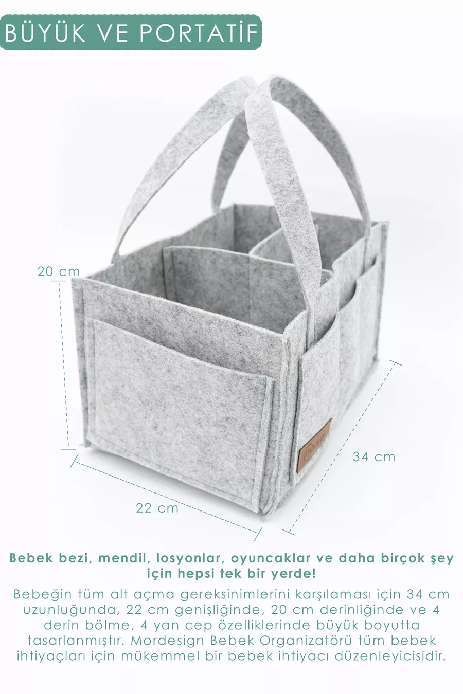 Sac de soin pour bébé en feutre Keçe pour maman, organisateur portable pour le change du nouveau-né