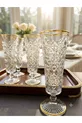 Ensemble de 6 verres à pied avec détails en or cristal pour café/létre/boissons/acier/eau/cocktail* ml