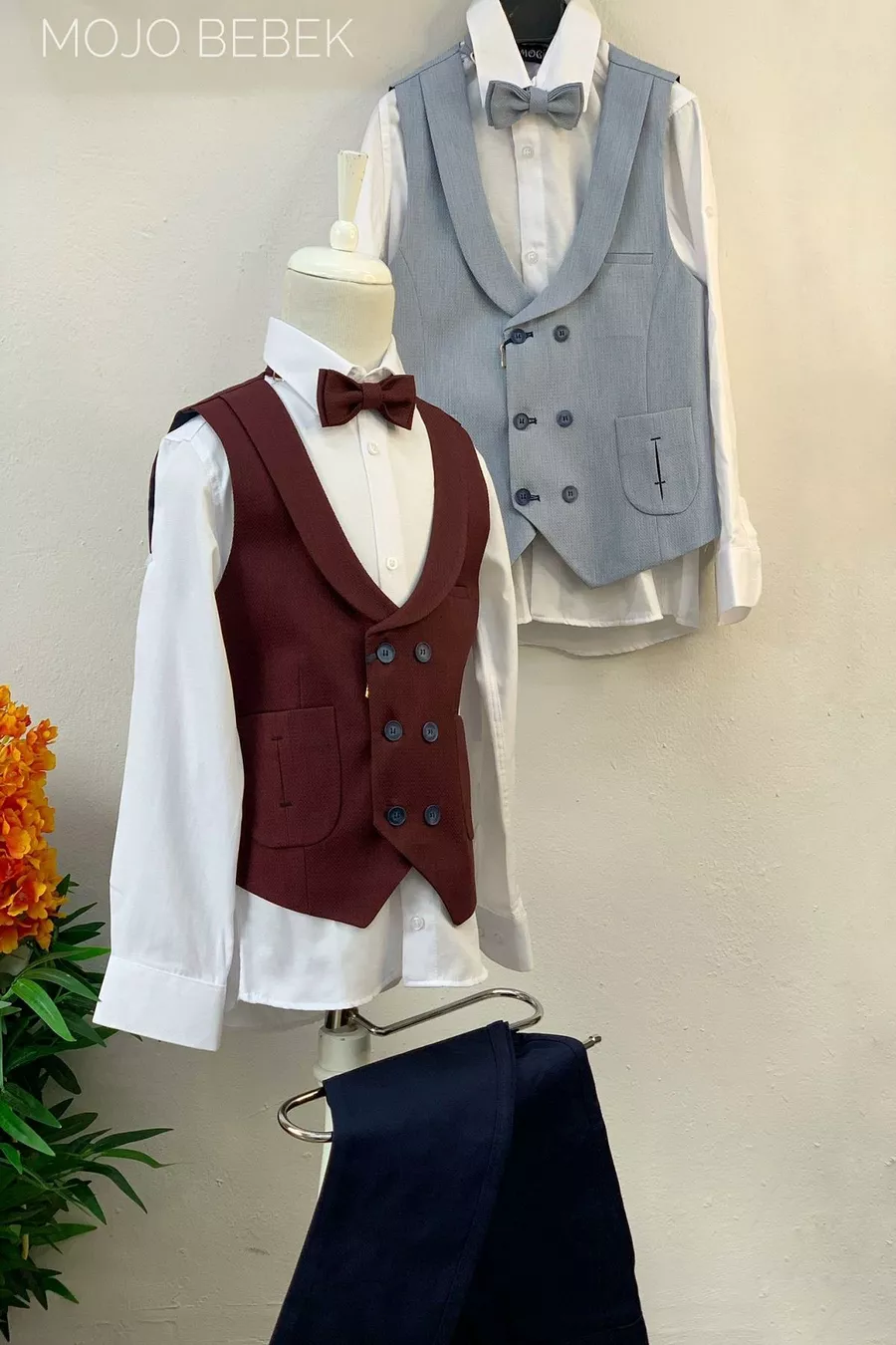 Ensemble de sport pour garçon Mojo avec gilet à poches  Bordeaux