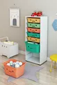 KIDS Armoire à jouets avec 7 paniers et sourires Boîte de rangement pour jouets