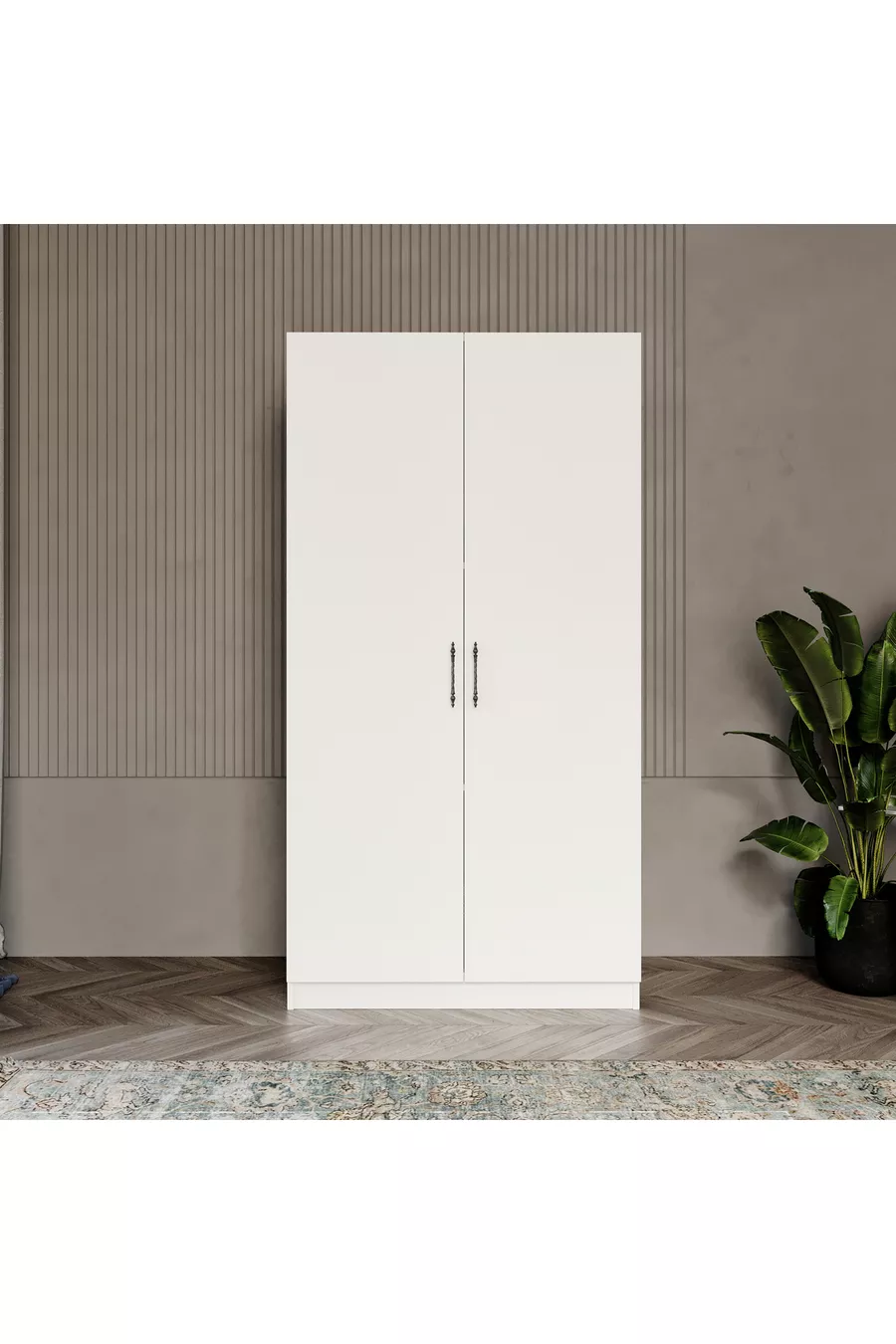 Armoire à deux portes en MDF % - Armoire à deux portes - Garde-robe multifonctions