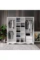 Armoire modulaire campagnarde gratuite à 6 portes et 2 tiroirs, garde-robe - MDF de première qualité