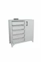 Armoire à 5 paniers, armoire polyvalente, armoire à jouets Kayra blanche