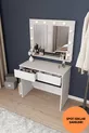 Table de maquillage Hollywood avec miroir et éclairage LED, table de cosmétiques avec organiseur à tiroirs compartimentés