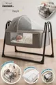 Lit bébé à côtés épais, avec moustiquaire et tente, suspendu. Berceau panier portable neuf anthracite