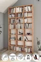 Bibliothèque à plusieurs étagères Bibliothèque à étagères mobiles Bibliothèque décorative Grande bibliothèque en pin