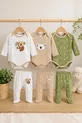 Set de 6 pièces pour bébé avec motif Koala : 3 bodies et 3 pantalons avec pieds - Multicolore