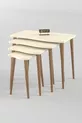 Table d'appoint en bois 4 pièces Crème Kr